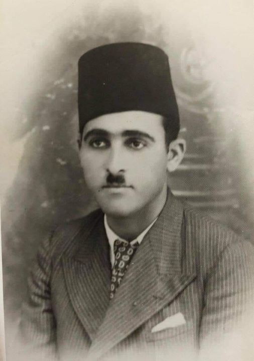 Portrait of Palestinian poet Abd al-Rahim Mahmoud