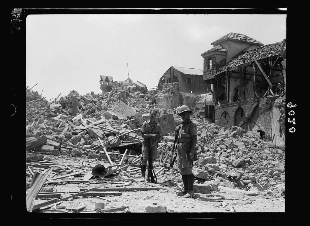 Ruins of homes dynamited by the British army in Jaffa's Old City in the summer of 1936