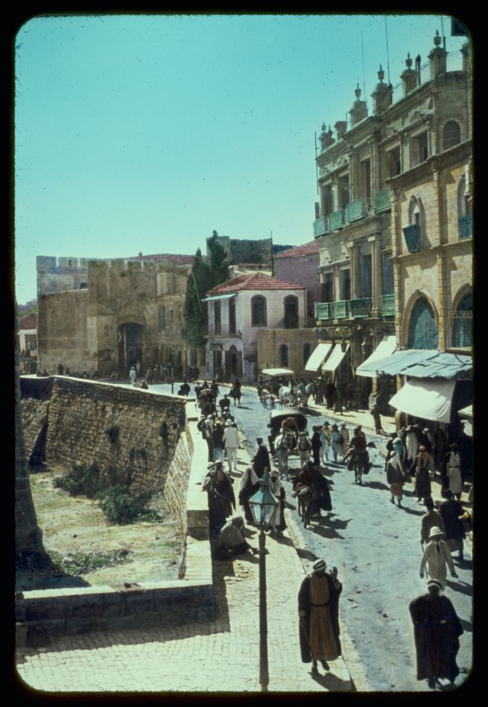 A street inside Jaffa Gate in Jerusalem, the birthplace of Palestinian writer Najati Sidqi