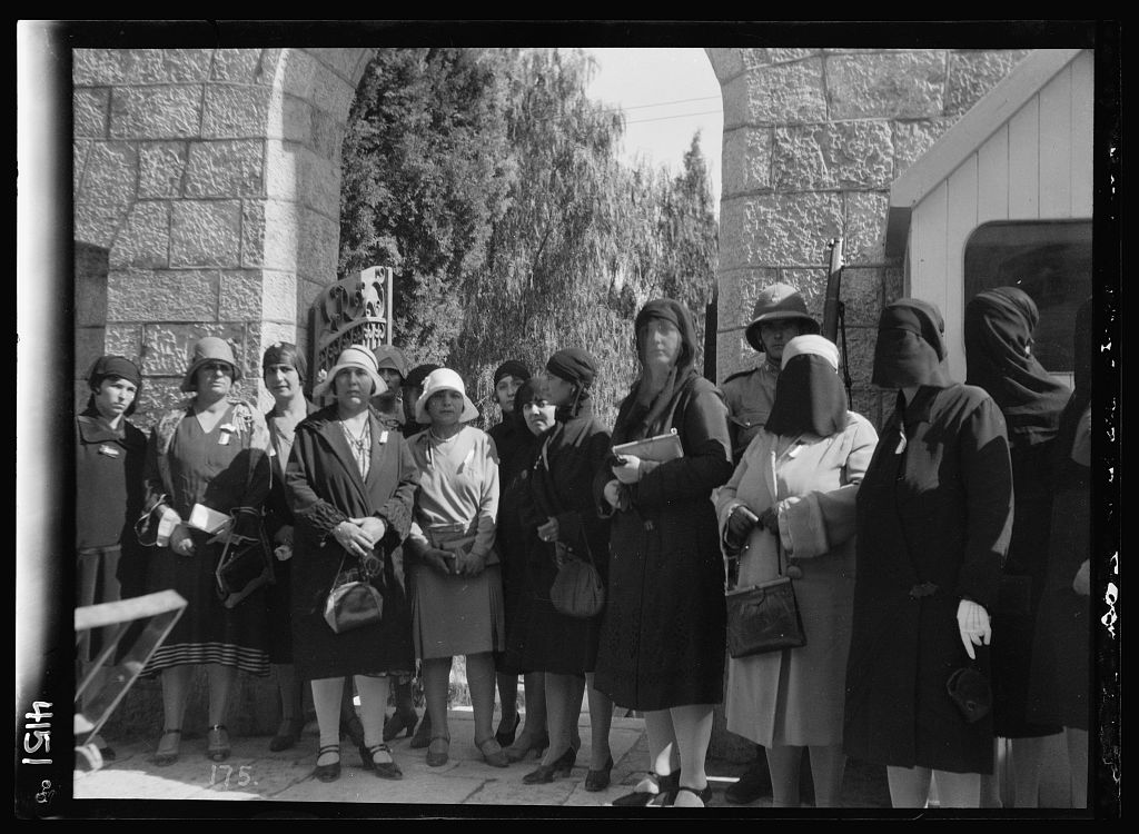 Delegation of Palestinian Arab women protesting British policy in Palestine to the British High Commissioner in 1929